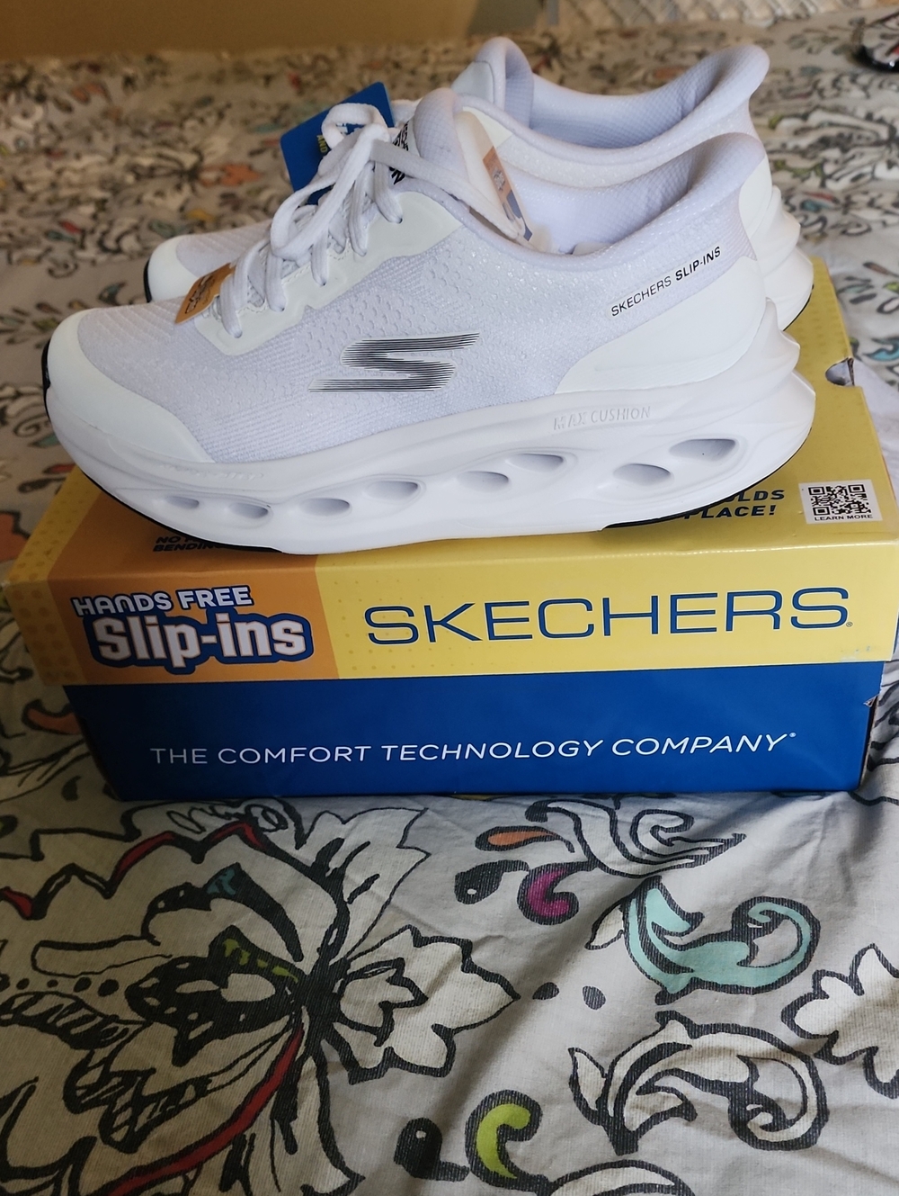 Skechers White Slip-Ins Athletic Sneakers